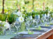 Elegant Table set for lunch outdoors