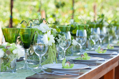 Elegant Table set for lunch outdoors