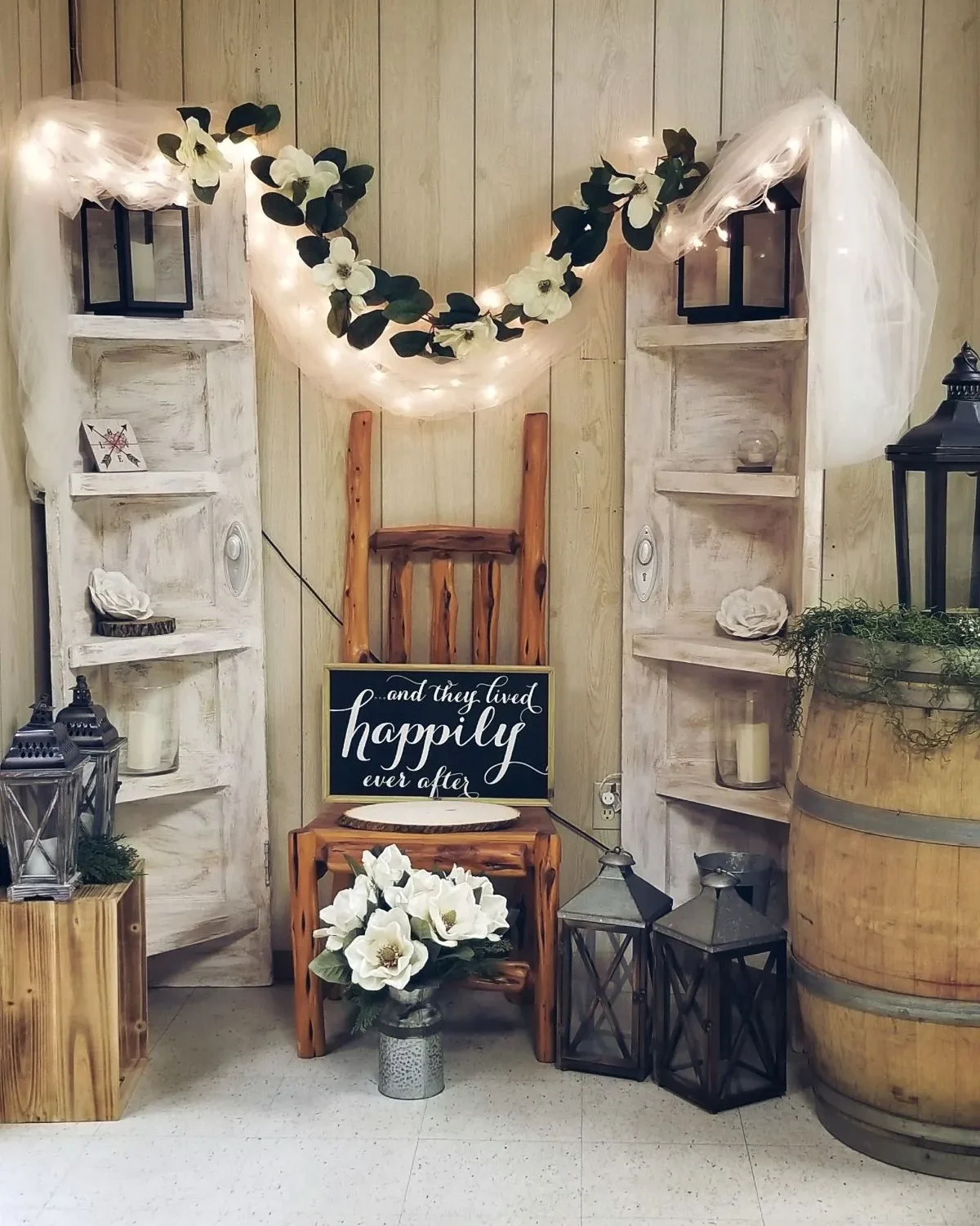Whimsical wedding ceremony & reception decor at Hobby Lobby